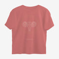 Oztra Aries dusty rose oversized tee, front view showing the Aries print