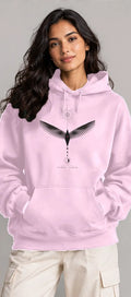 Model wearing the Oztra Ascension hoodie in baby pink
