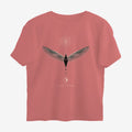 Oztra Ascension dusty rose oversized tee, front view showing the Ascension print
