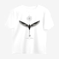 Oztra Ascension white oversized tee, front view showing the Ascension print
