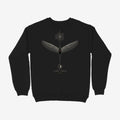 Oztra Ascension black sweatshirt, front view showing the Ascension print