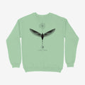 Oztra Ascension mint sweatshirt, front view showing the Ascension print