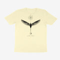 Oztra Ascension cream tee, front view showing the Ascension print
