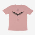 Oztra Ascension dusty pink tee, front view showing the Ascension print