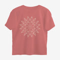 Oztra Bloom dusty rose oversized tee, front view showing the Bloom print