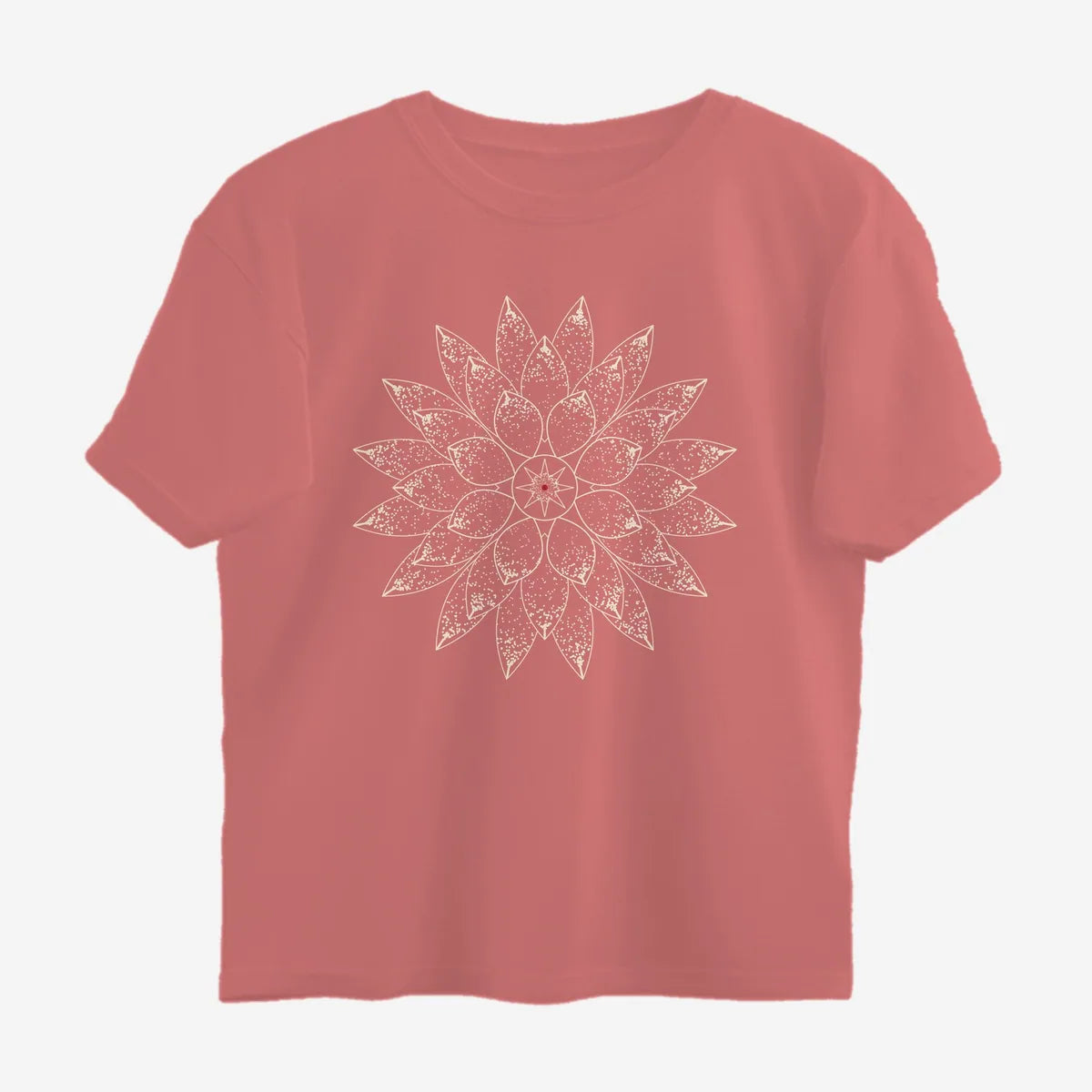 Oztra Bloom dusty rose oversized tee, front view showing the Bloom print