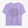 Oztra Bloom lavender oversized tee, front view showing the Bloom print