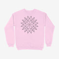 Oztra Bloom baby pink sweatshirt, front view showing the Bloom print