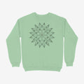 Oztra Bloom mint sweatshirt, front view showing the Bloom print