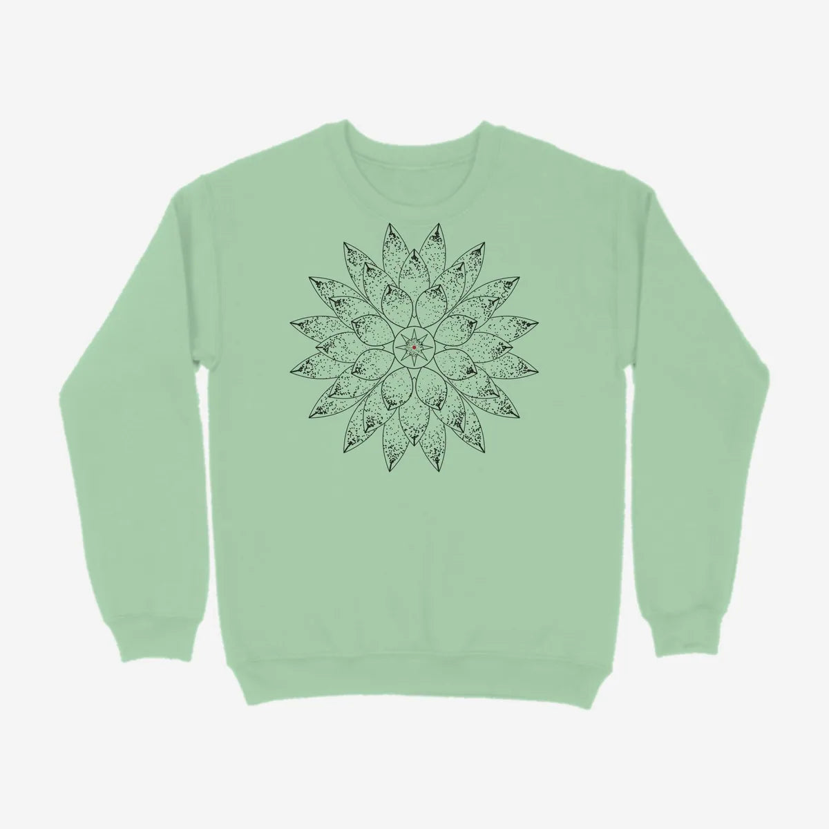 Oztra Bloom mint sweatshirt, front view showing the Bloom print