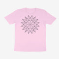 Oztra Bloom baby pink tee, front view showing the Bloom print