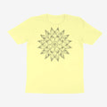 Oztra Bloom butter yellow tee, front view showing the Bloom print