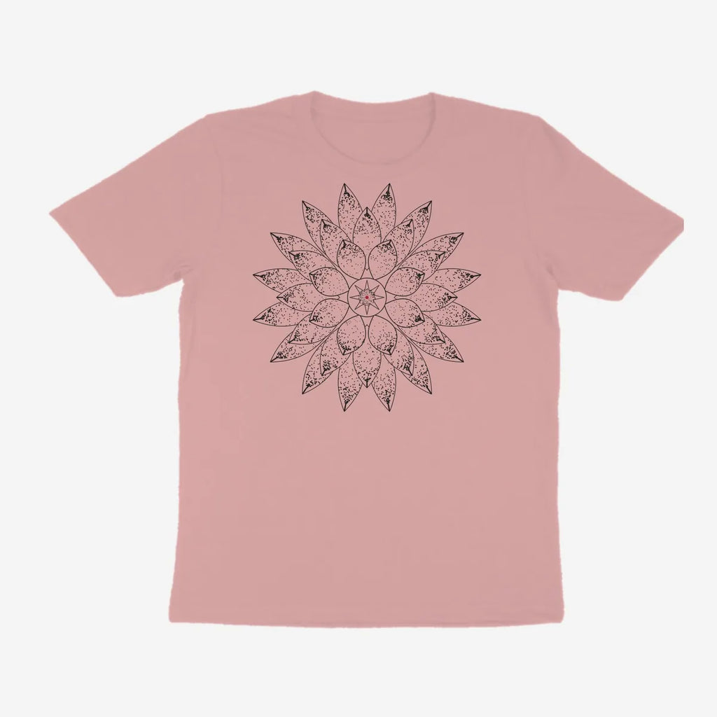 Oztra Bloom dusty pink tee, front view showing the Bloom print