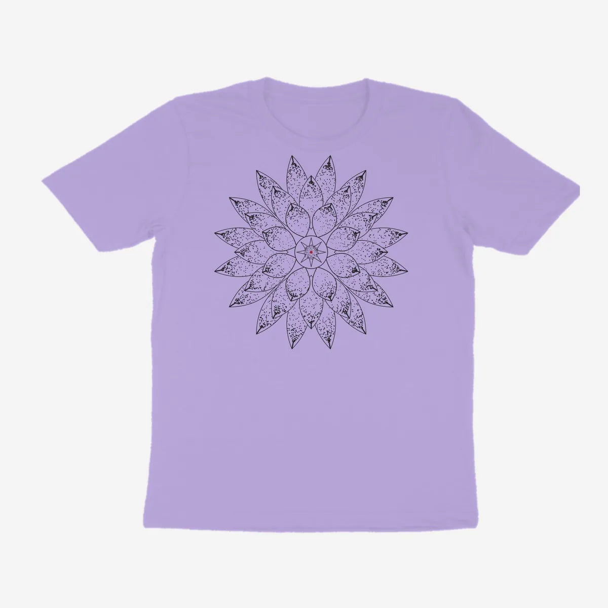 Oztra Bloom lavender tee, front view showing the Bloom print