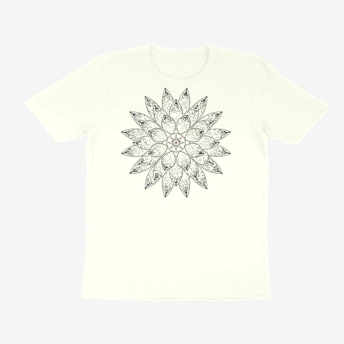 Oztra Bloom off white tee, front view showing the Bloom print