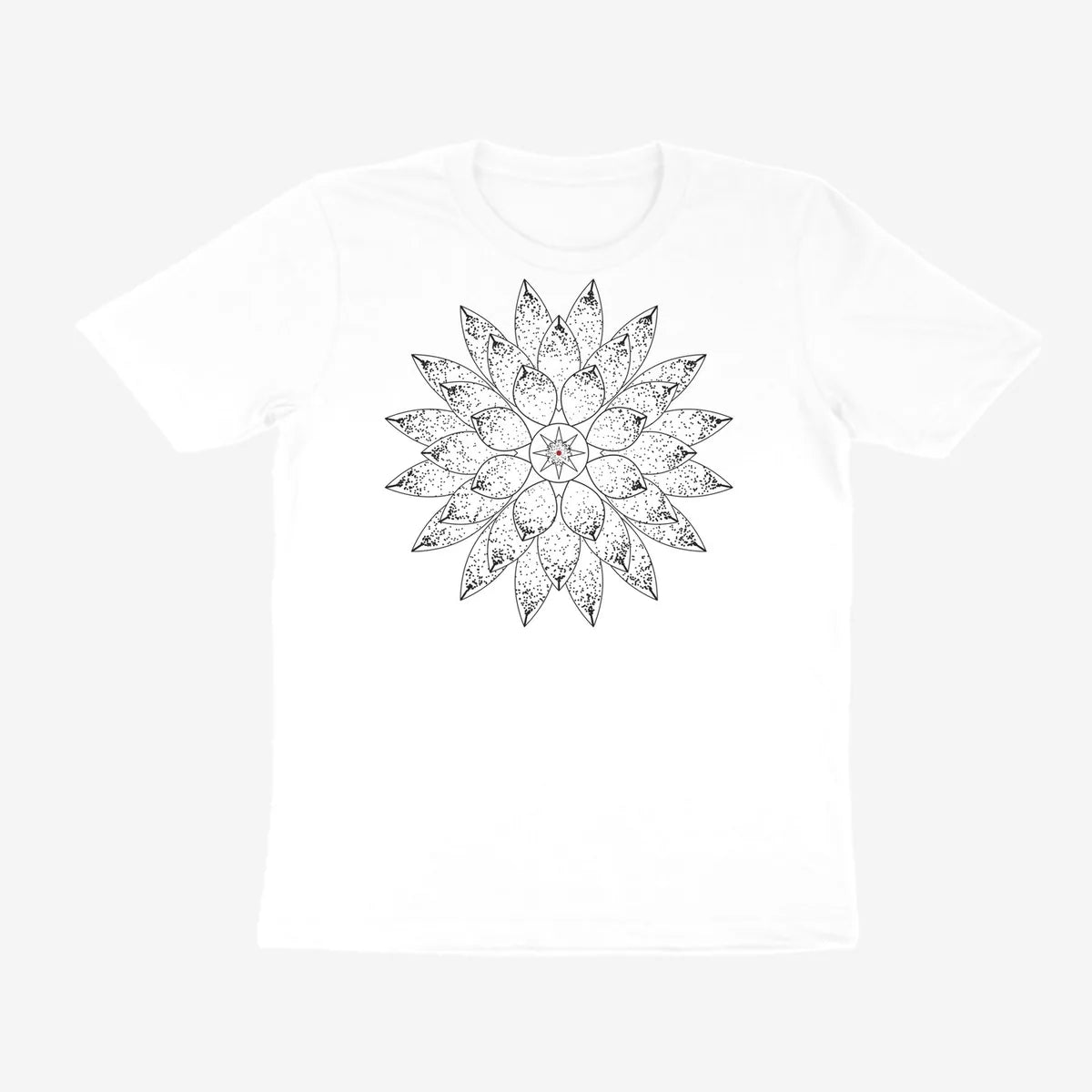 Oztra Bloom white tee, front view showing the Bloom print