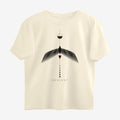 Oztra Descent beige oversized tee, front view showing the Descent print