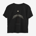 Oztra Descent black oversized tee, front view showing the Descent print
