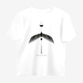 Oztra Descent white oversized tee, front view showing the Descent print