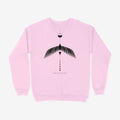 Oztra Descent baby pink sweatshirt, front view showing the Descent print