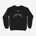 Oztra Descent black sweatshirt, front view showing the Descent print