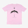 Oztra Descent baby pink tee, front view showing the Descent print