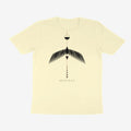 Oztra Descent cream tee, front view showing the Descent print