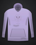 Oztra Dominion lavender hoodie, front view showing the Dominion print