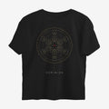 Oztra Dominion black oversized tee, front view showing the Dominion print