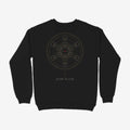 Oztra Dominion black sweatshirt, front view showing the Dominion print
