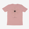 Oztra Dominion dusty pink tee, front view showing the Dominion print