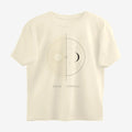 Oztra Duality beige oversized tee, front view showing the Duality print
