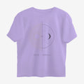 Oztra Duality lavender oversized tee, front view showing the Duality print