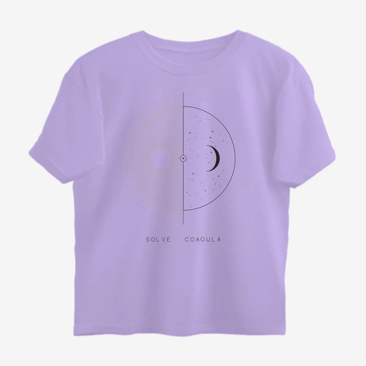 Oztra Duality lavender oversized tee, front view showing the Duality print