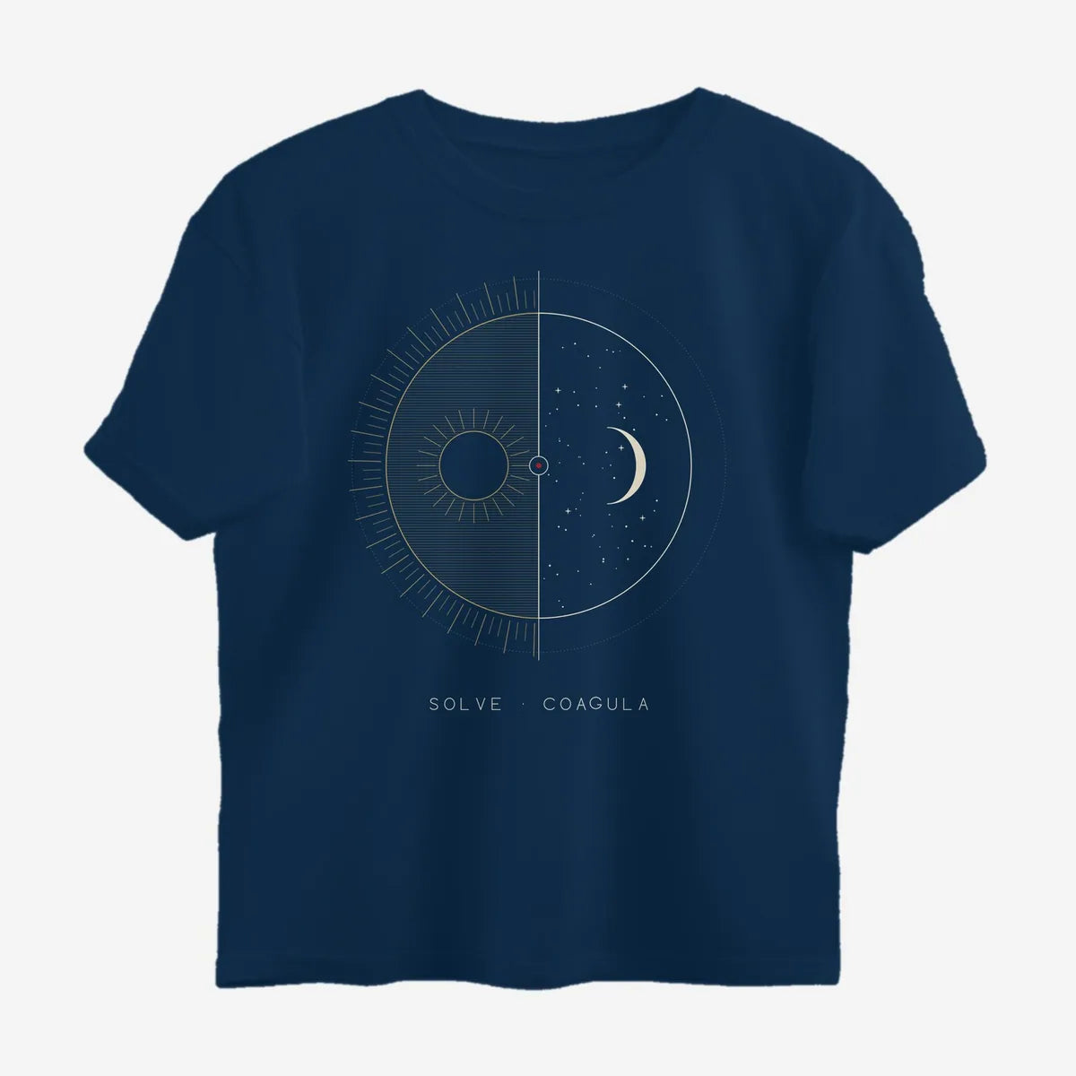 Oztra Duality navy oversized tee, front view showing the Duality print