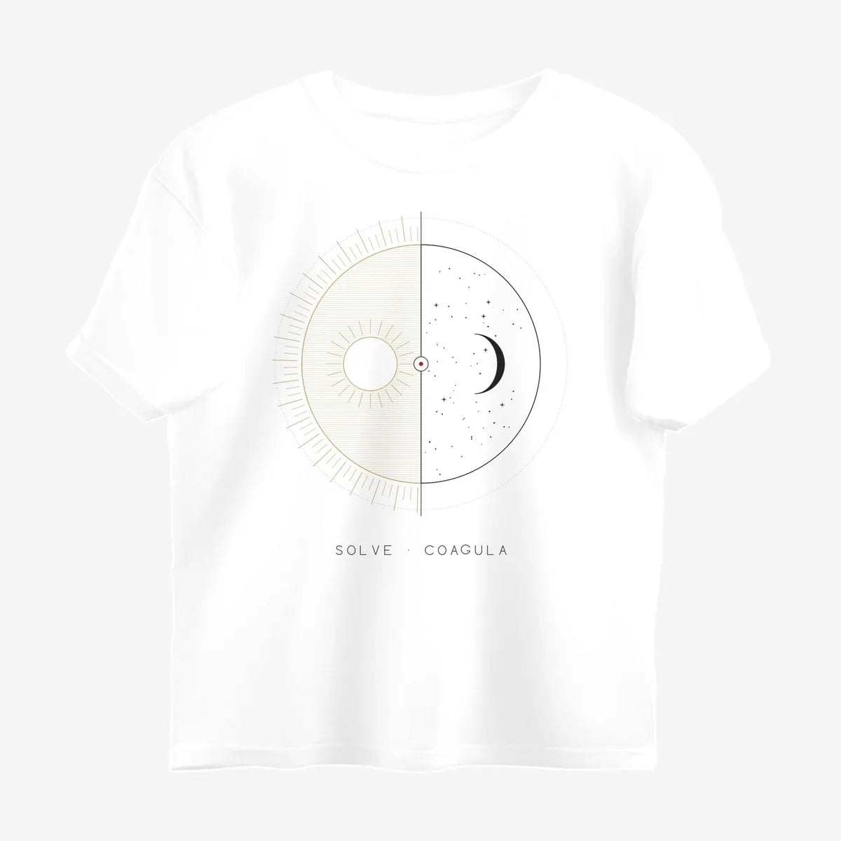 Oztra Duality white oversized tee, front view showing the Duality print