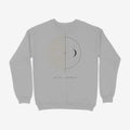 Oztra Duality grey melange sweatshirt, front view showing the Duality print