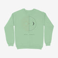 Oztra Duality mint sweatshirt, front view showing the Duality print