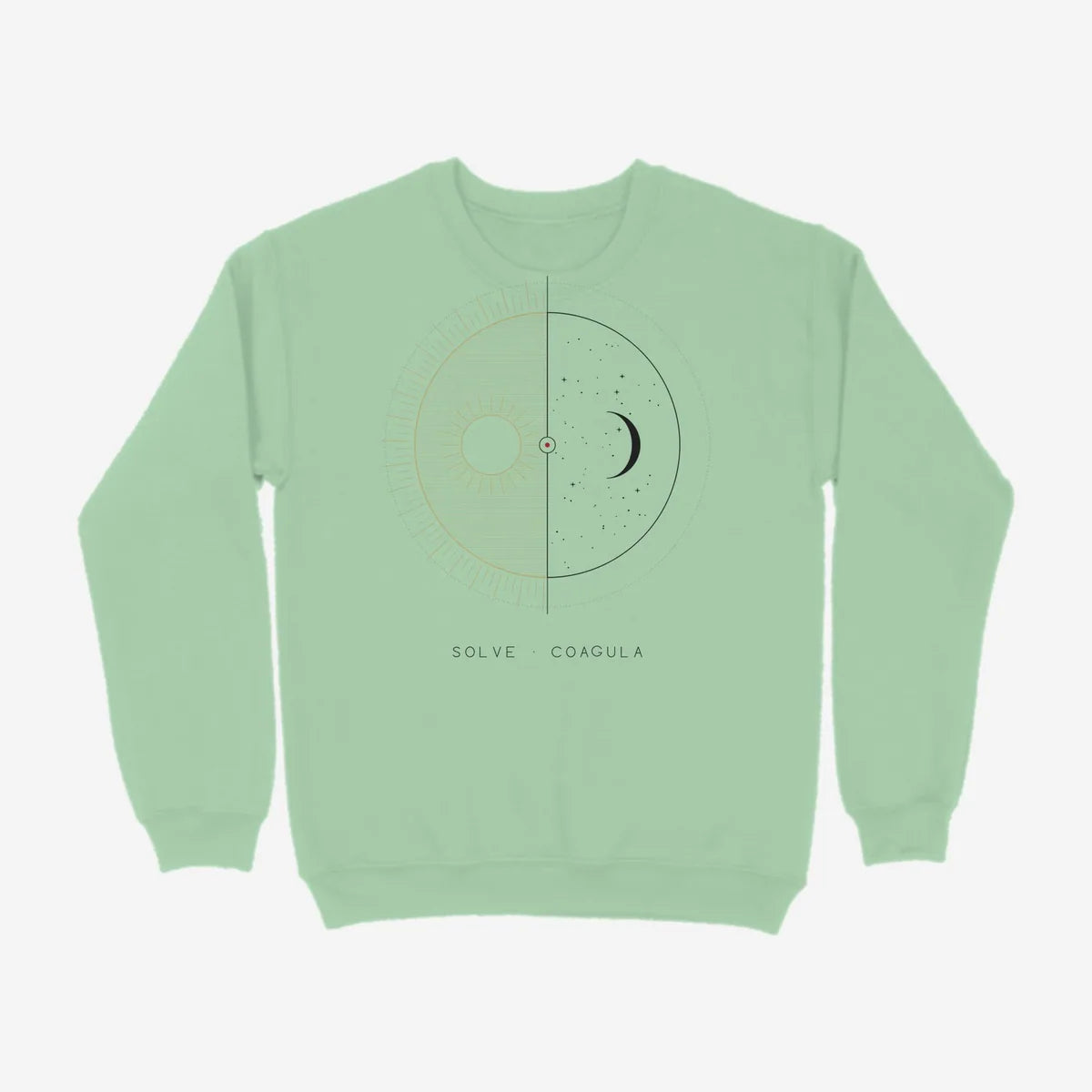 Oztra Duality mint sweatshirt, front view showing the Duality print