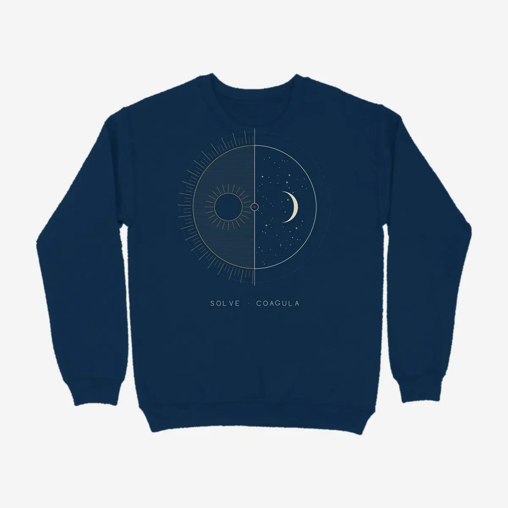 Oztra Duality navy sweatshirt, front view showing the Duality print
