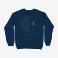 Oztra Duality navy sweatshirt, front view showing the Duality print