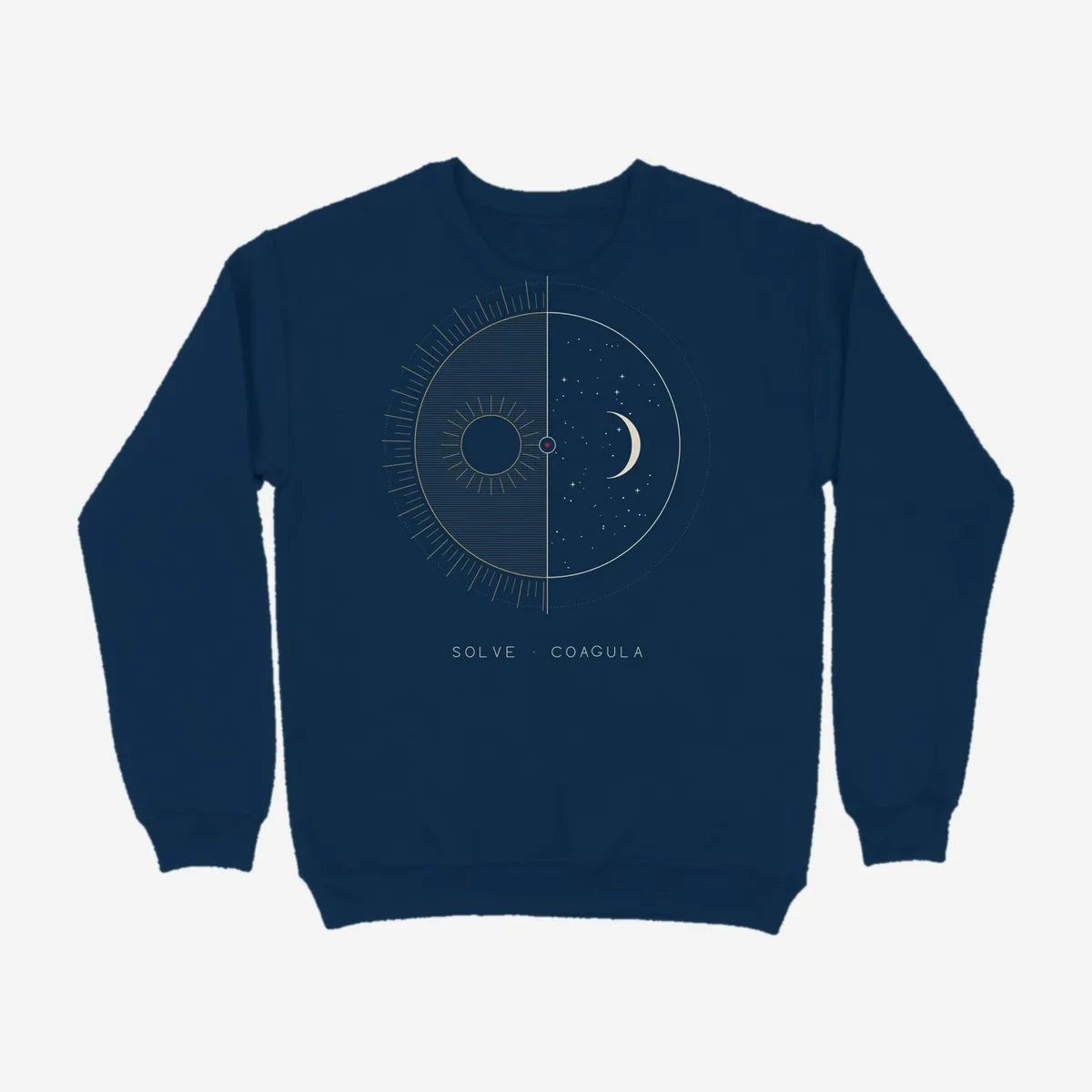 Oztra Duality navy sweatshirt, front view showing the Duality print