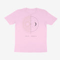 Oztra Duality baby pink tee, front view showing the Duality print