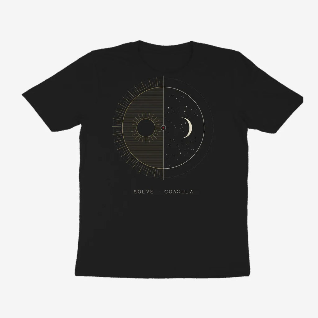 Oztra Duality black tee, front view showing the Duality print