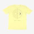Oztra Duality butter yellow tee, front view showing the Duality print