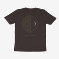 Oztra Duality charcoal tee, front view showing the Duality print