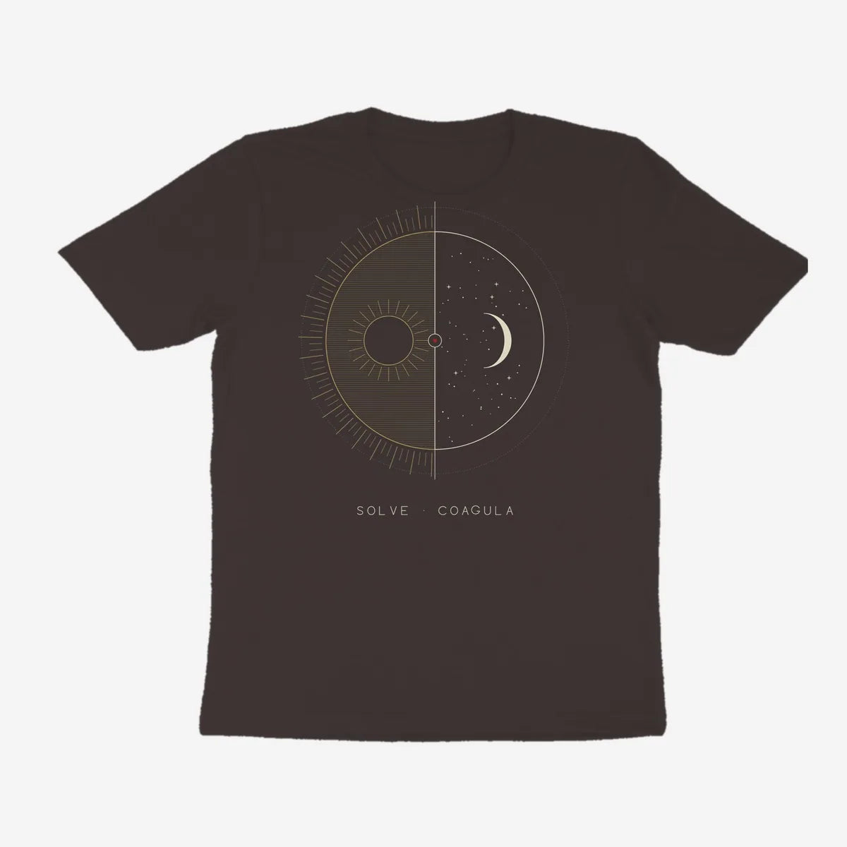 Oztra Duality charcoal tee, front view showing the Duality print