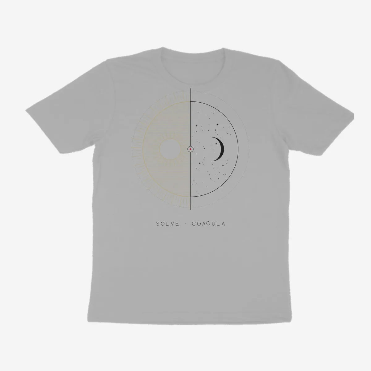 Oztra Duality grey melange tee, front view showing the Duality print