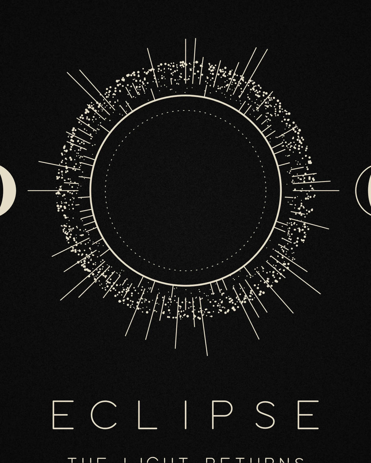 Close-up detail of the Oztra Eclipse linework showing single-colour bone print