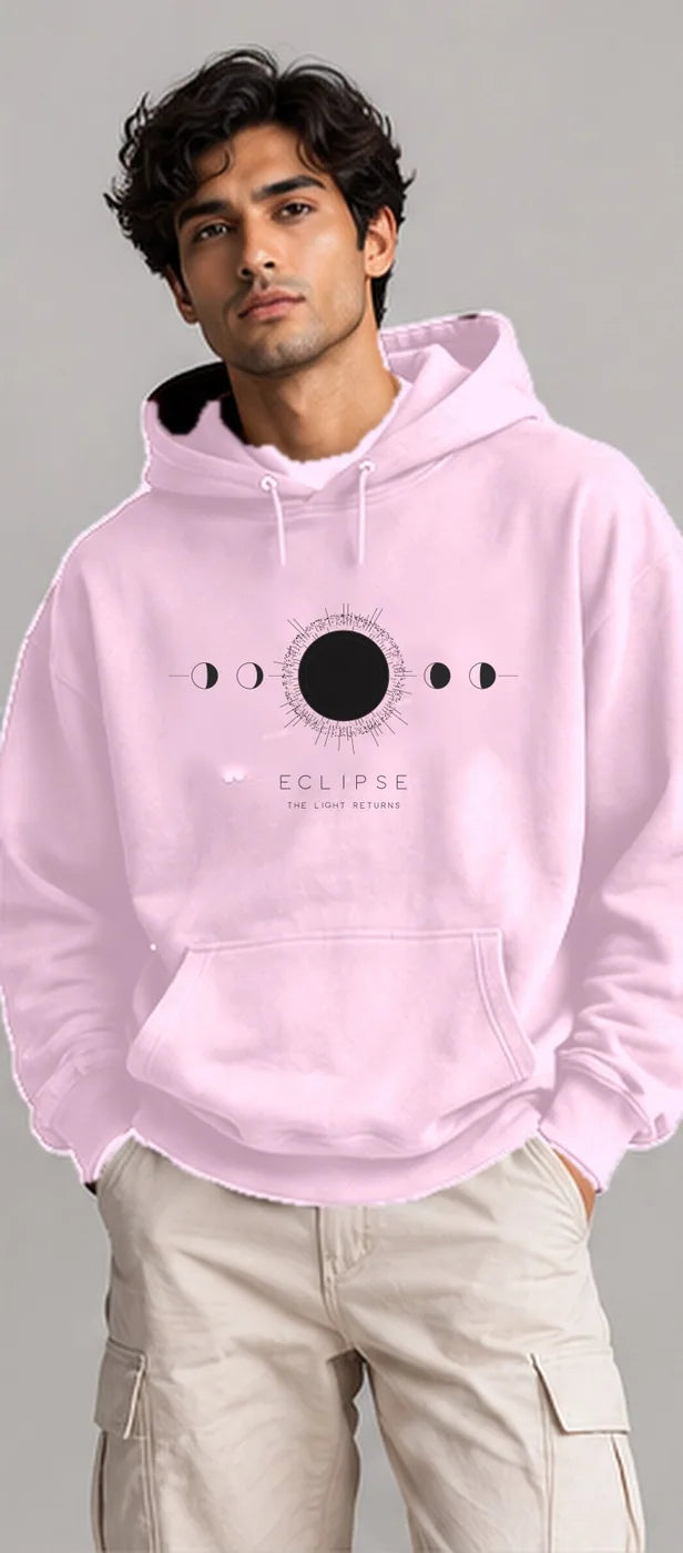 Model wearing the Oztra Eclipse hoodie in baby pink